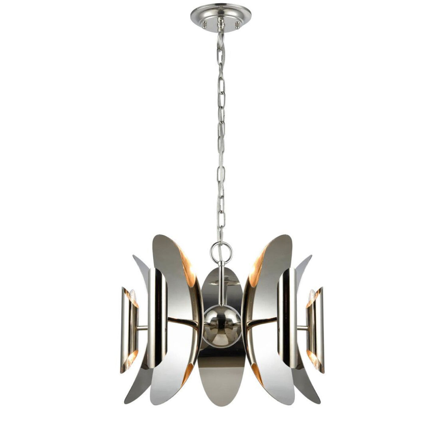 STRATO Abstract Hardware With Stainless Steel Pendant Light - Polished Nickel Pendant Light CLA Lighting