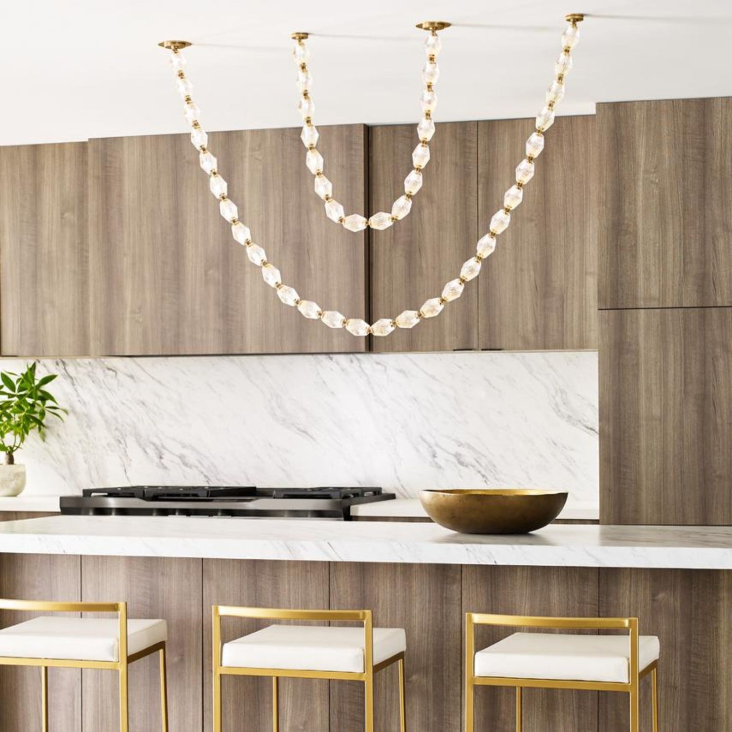 Sean Lavin Brass and Crystal Collier 48 Pendant Light Pendant Light Bloomingdales Lighting