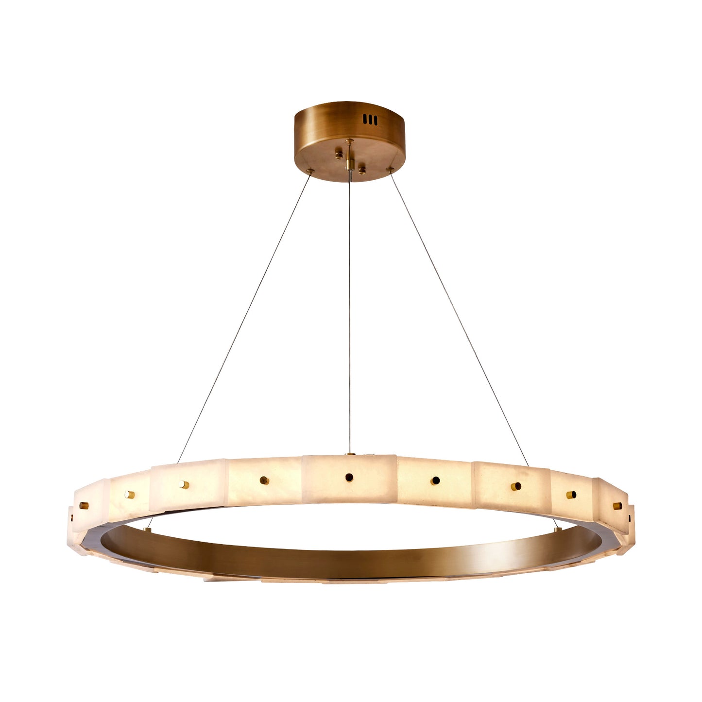 Seattle Alabaster Layered Chandelier - Brass Pendant Light Bloomingdales Lighting