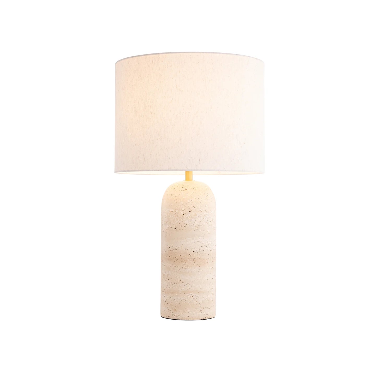 Soren Travertine Table Lamp Table Lamp Mayfield Lighting Drum