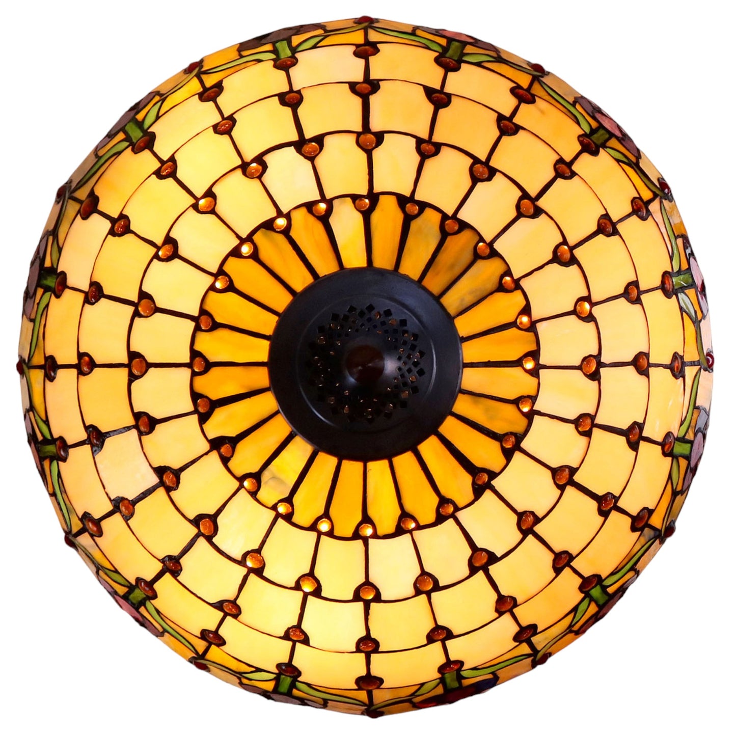 Tiffany Red Tulip 3-Arm Stained Glass Pendant Light Pendant Light G&G Bros