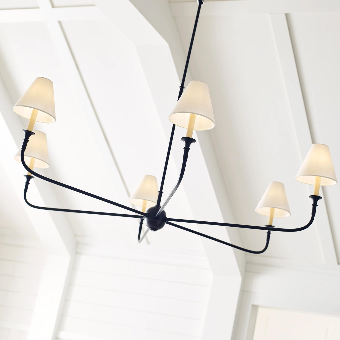 Thomas O'Brien Piaf Grande Chandelier - Aged Iron and Ebonized Oak Pendant Light Bloomingdales Lighting