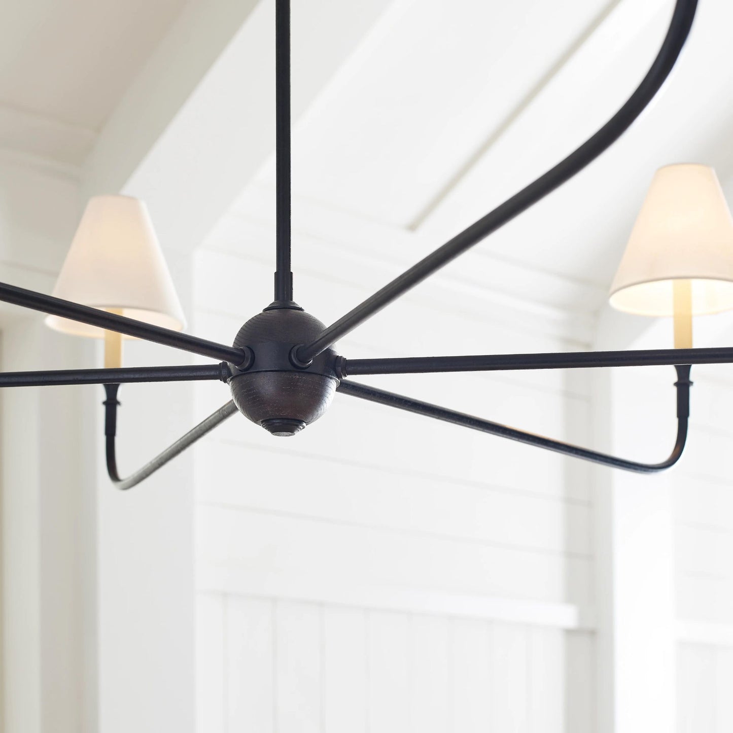 Thomas O'Brien Piaf Grande Chandelier - Aged Iron and Ebonized Oak Pendant Light Bloomingdales Lighting