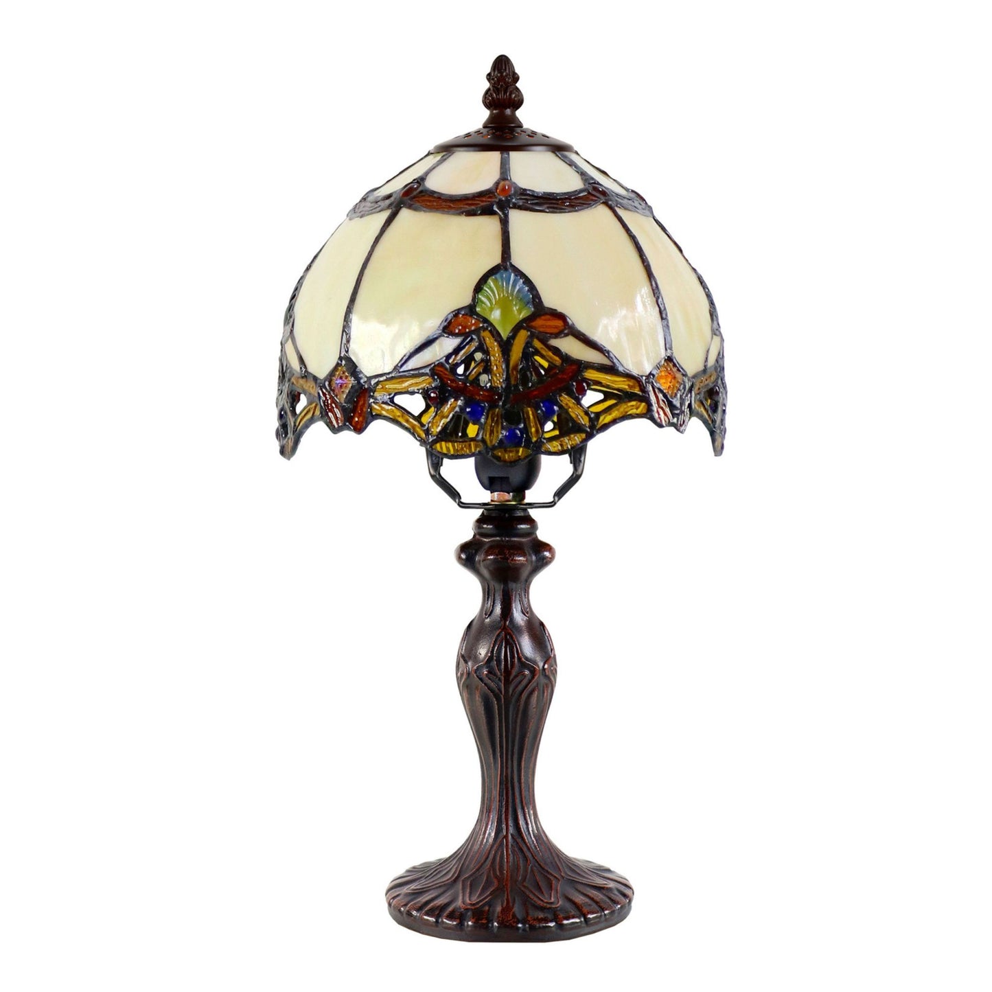 Benita Beige Stained Glass Table Lamp Table Lamp G&G Bros Small