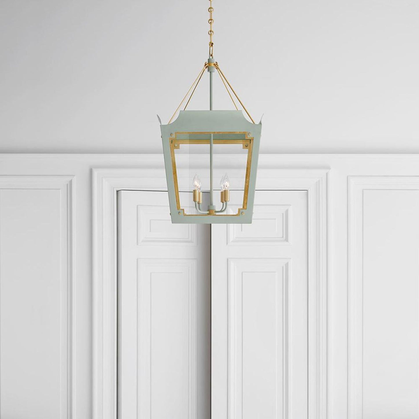 Julie Neill Caddo Medium Gild Lantern Pendant Light - Celadon Pendant Light Bloomingdales Lighting