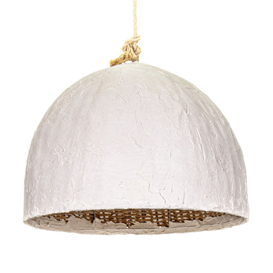 Chinara Large Clay Dome Pendant Light Pendant Light Bisque Interiors Large
