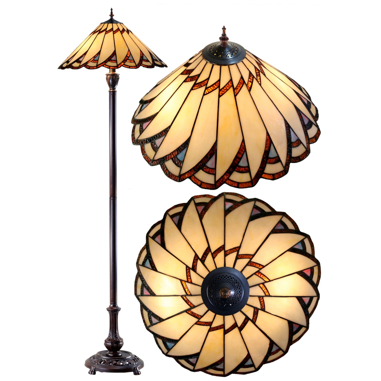 Vermont Tiffany Stained Glass Floor Lamp Floor Lamp G&G Bros