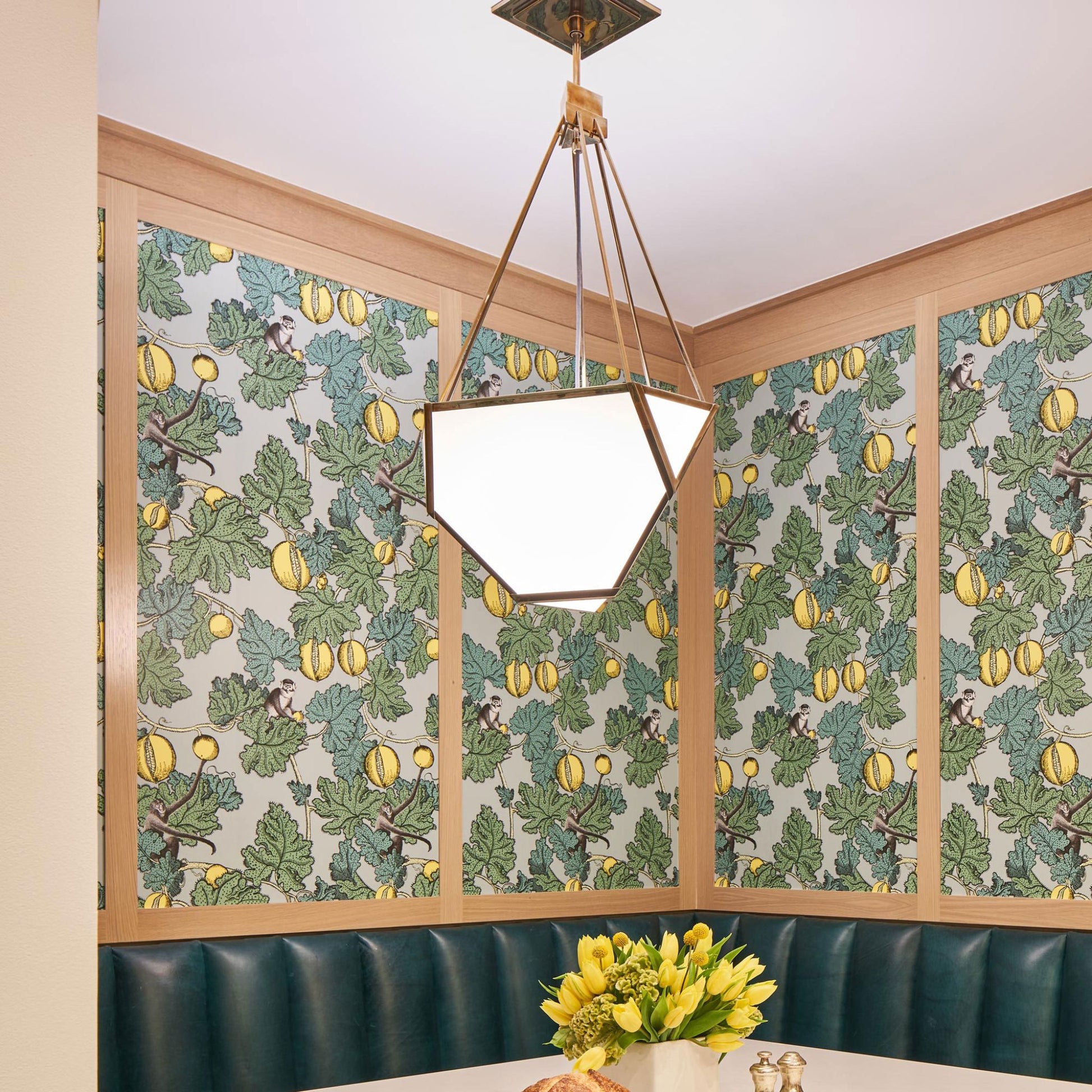 Urban Electric Co. Yves Hang Hewn Brass & Pot White Regular Chandelier Pendant Light Bloomingdales Lighting