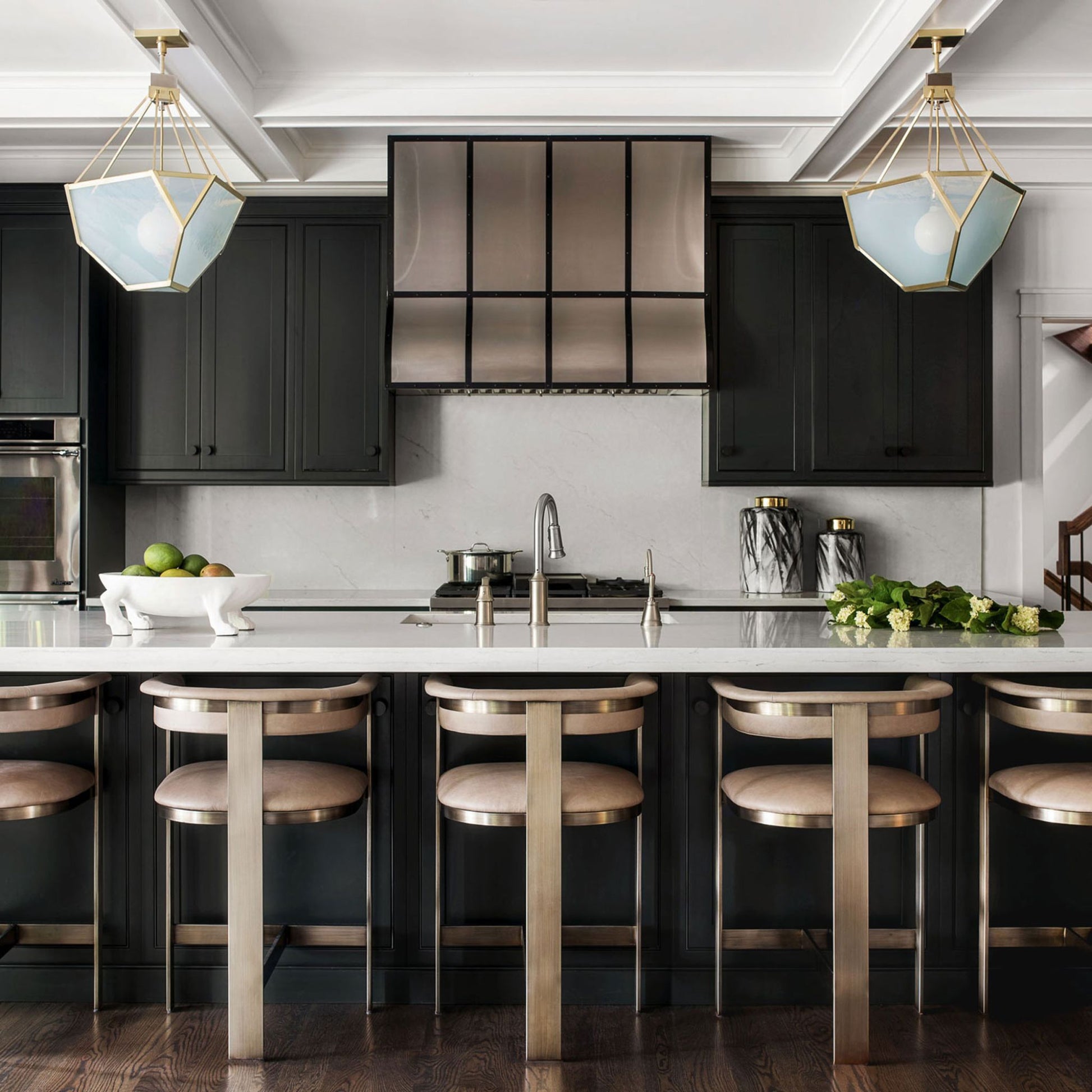 Urban Electric Co. Yves Hang Hewn Brass & Pot White Regular Chandelier Pendant Light Bloomingdales Lighting