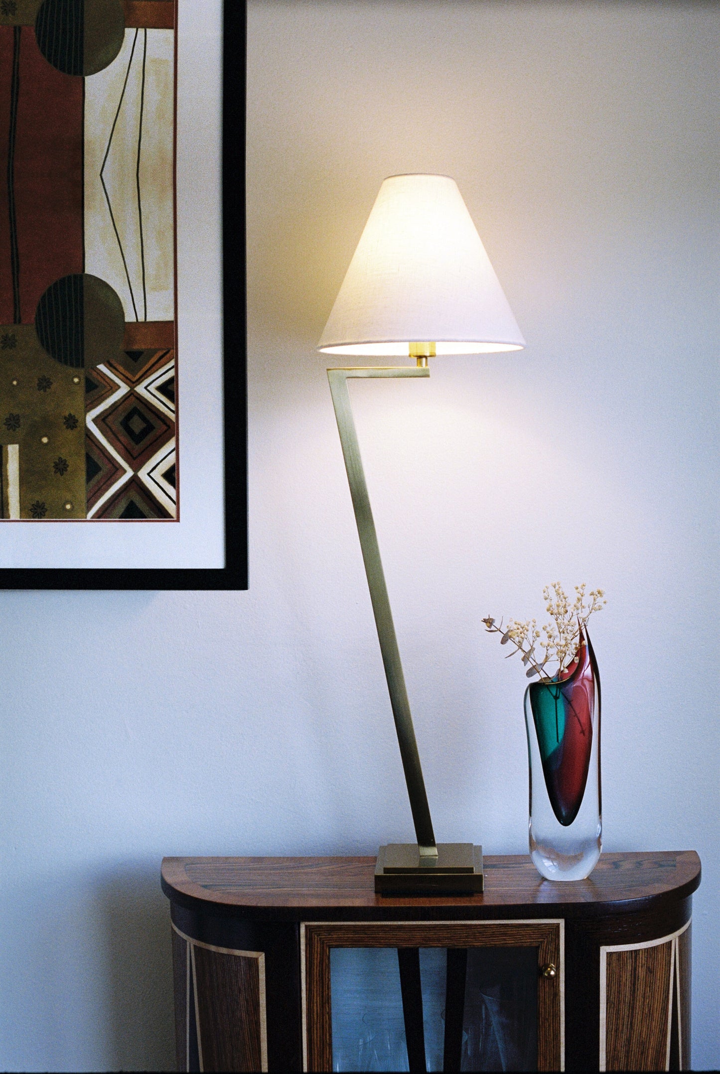 Leah Martin Zaya Left Linen Buffet Lamp - Brass Table Lamp Bloomingdales Lighting