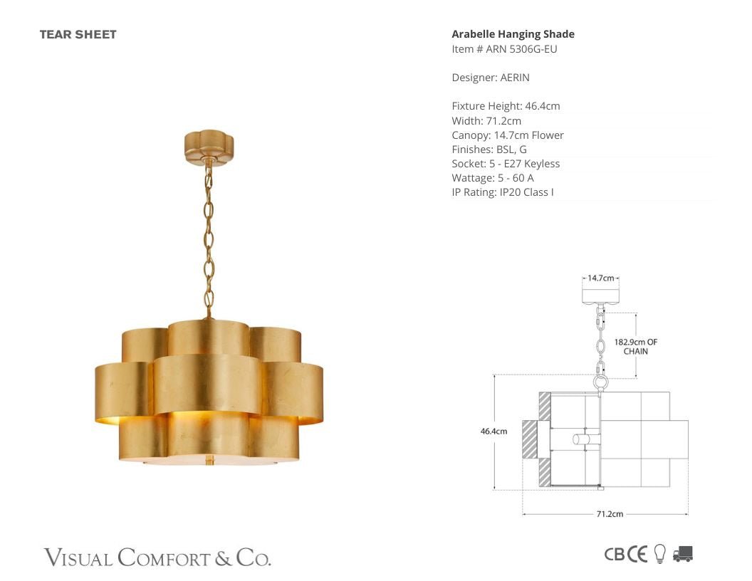 AERIN Arabelle Gold Hanging Shade Pendant Light Pendant Light Bloomingdales Lighting