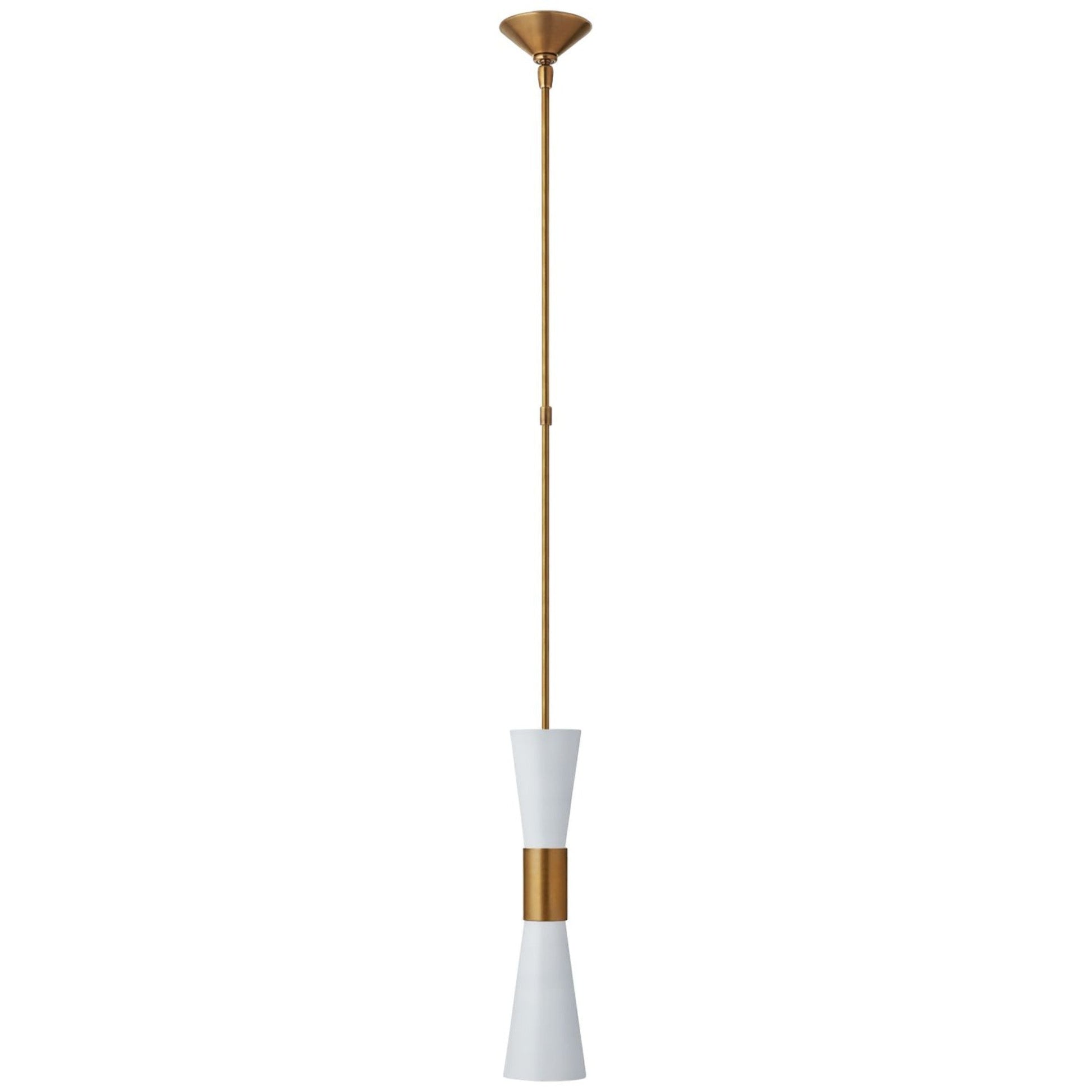 AERIN Clarkson Medium Narrow Pendant Light - White and Brass Pendant Light Bloomingdales Lighting
