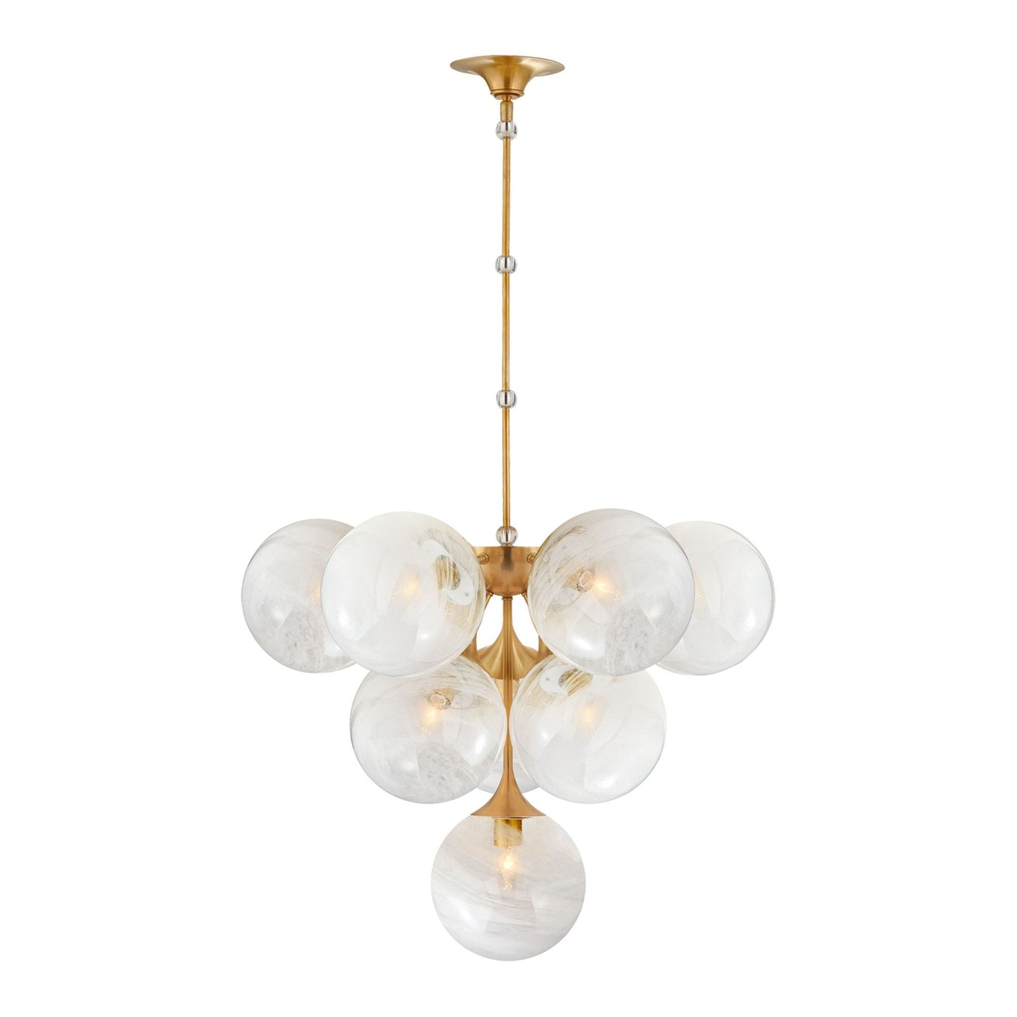 AERIN Cristol Brass Large Tiered Glass Chandelier Pendant Light Bloomingdales Lighting Small