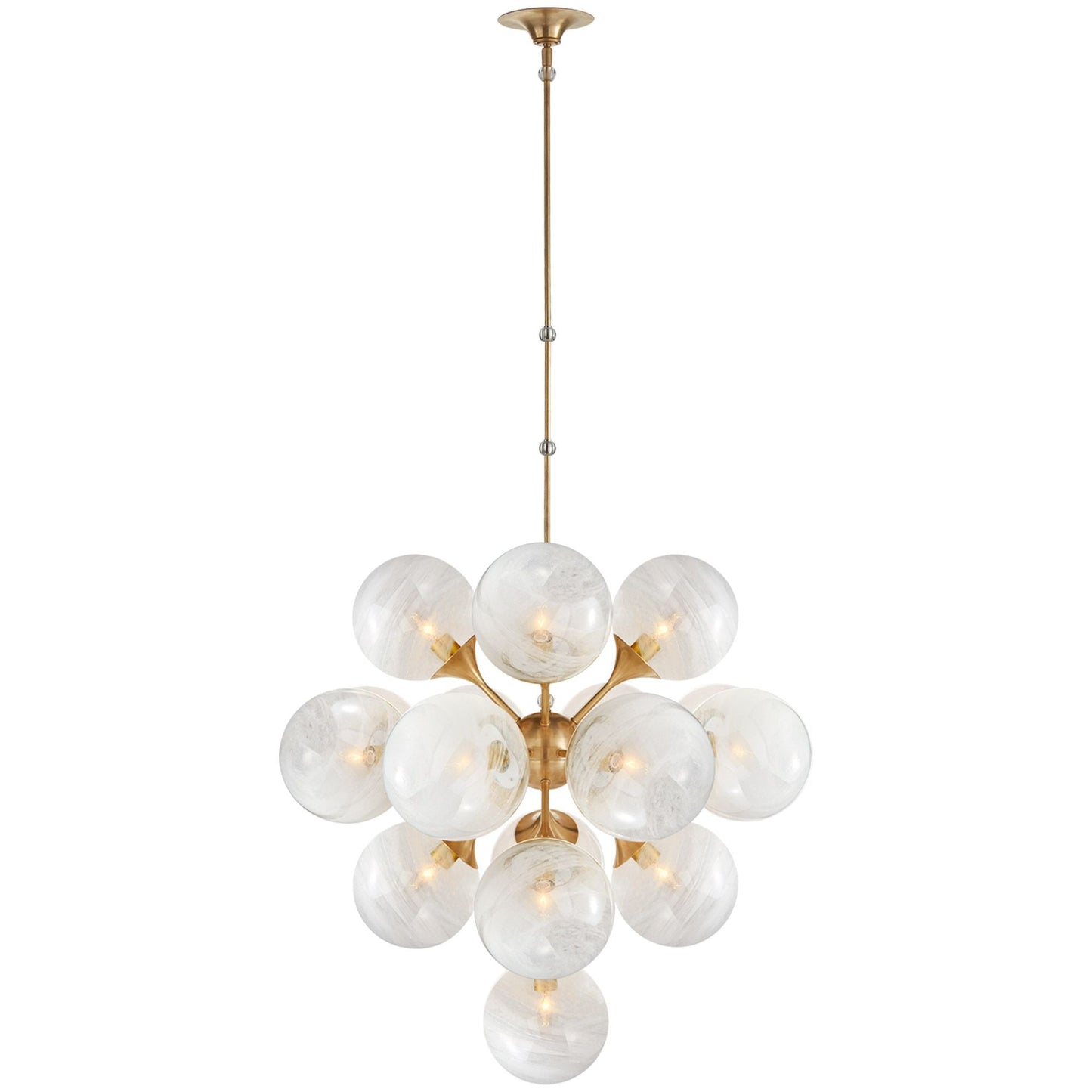 AERIN Cristol Brass Small Tiered Glass Chandelier Pendant Light Bloomingdales Lighting Large