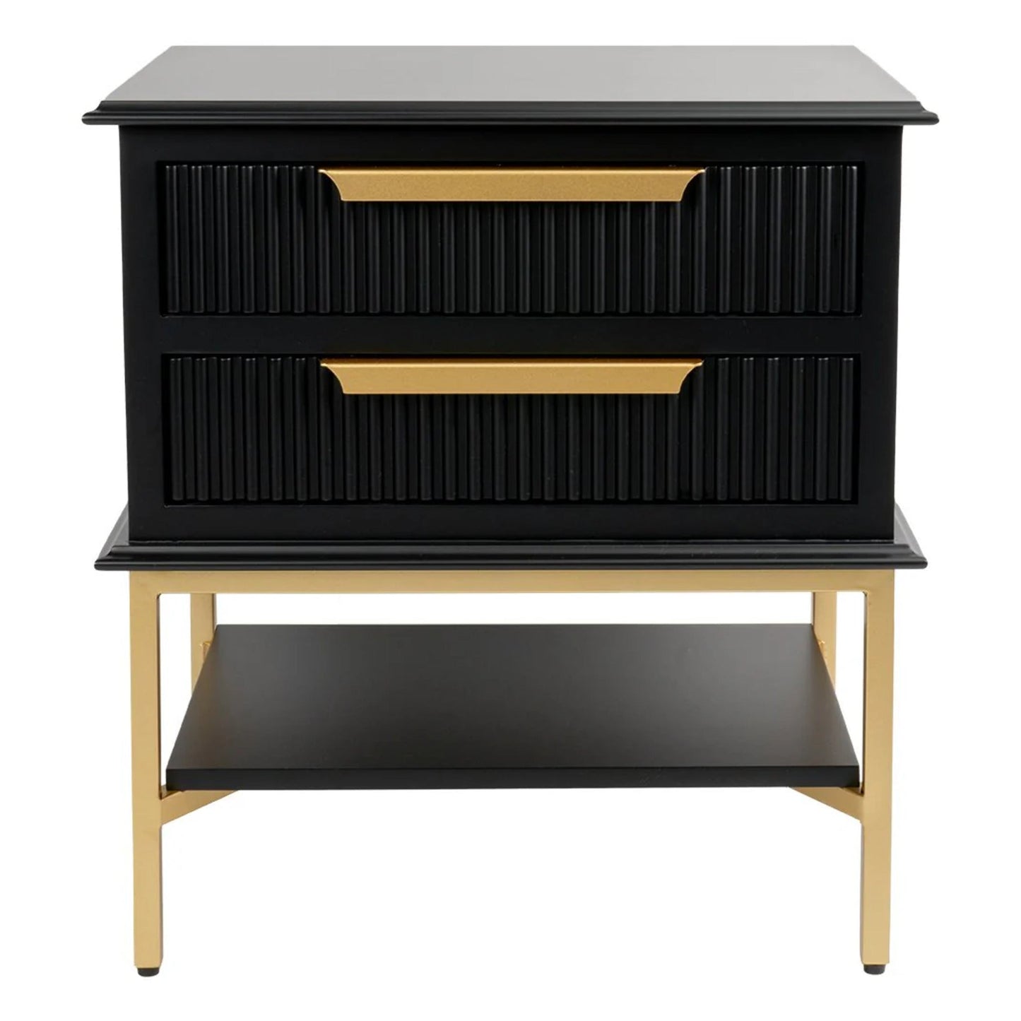 Aimee Large Two Drawer Bedside Table Bedside Table Cafe Lighting & Living Black Small
