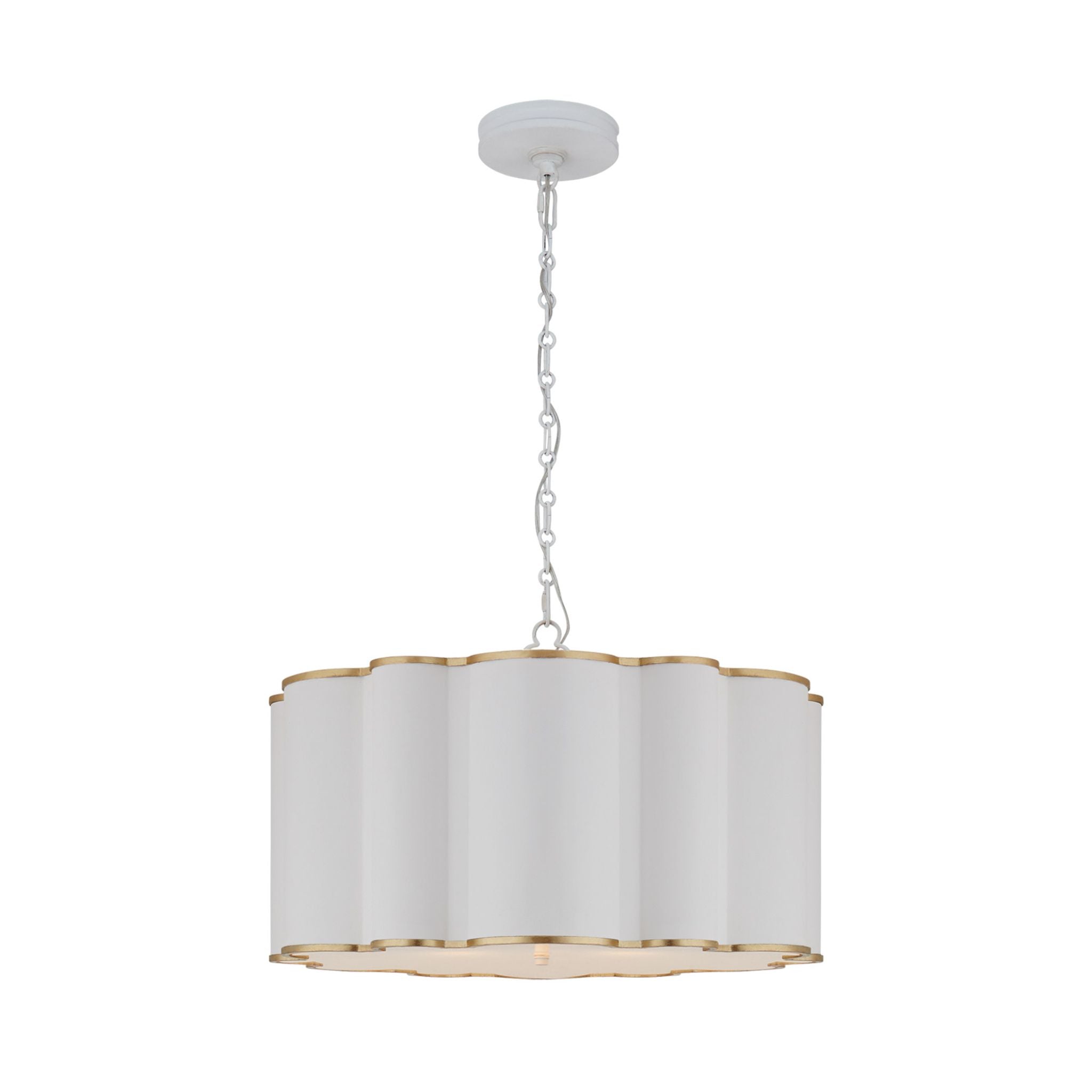 Alexa Hampton Markos Large Hanging Shade - Frosted Acrylic and Gild ...