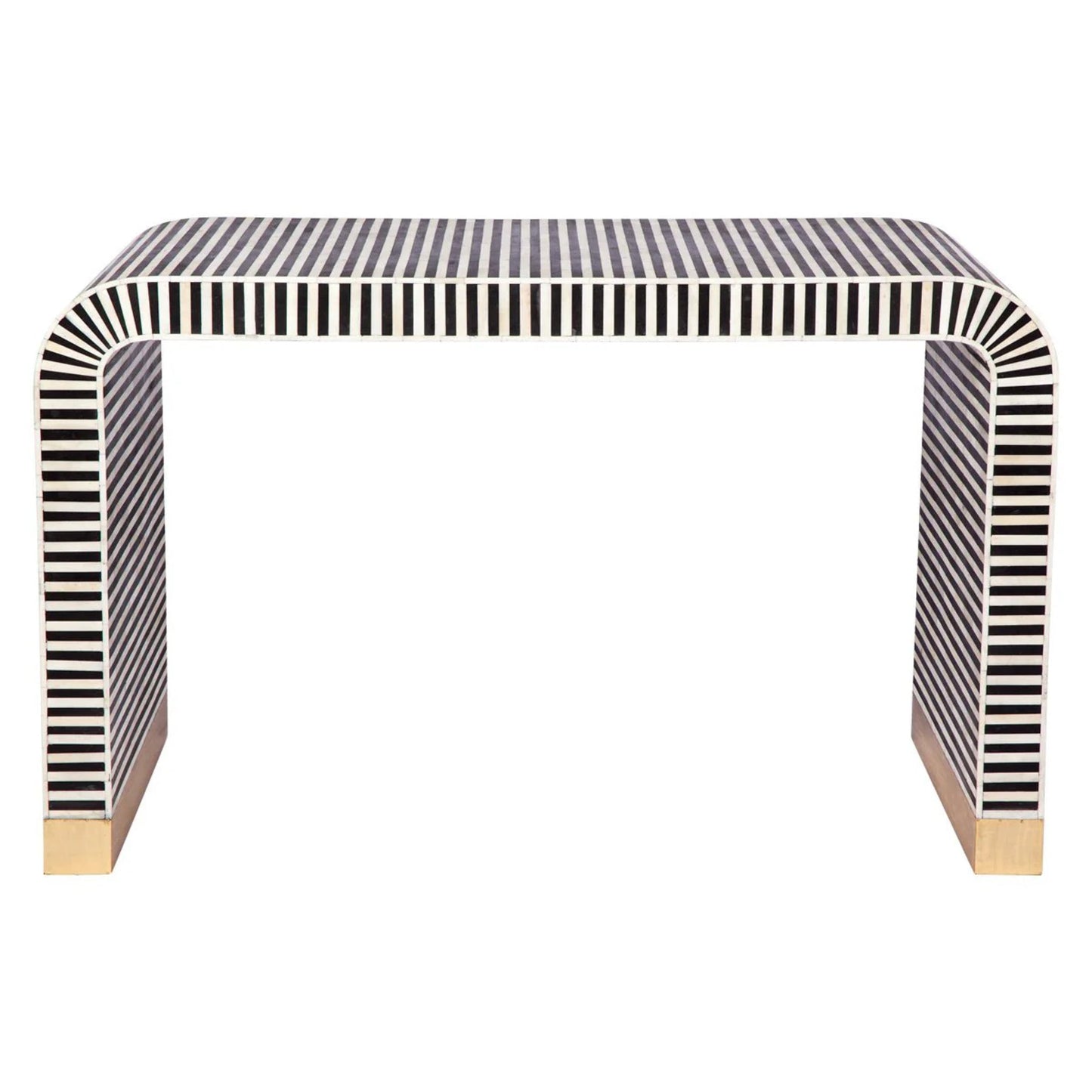 Amara Skinny Bone Inlay Console Table - Black Console Table Cafe Lighting & Living