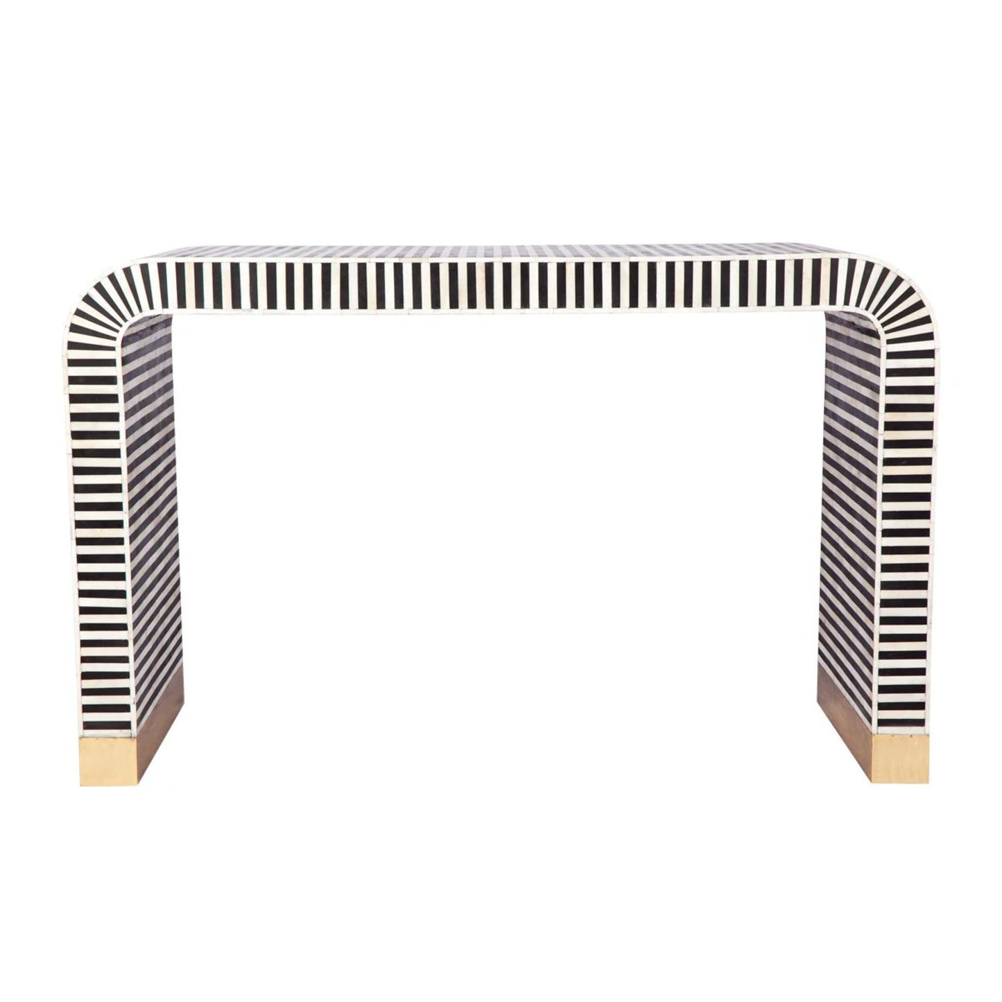 Amara Skinny Bone Inlay Console Table - Black Console Table Cafe Lighting & Living