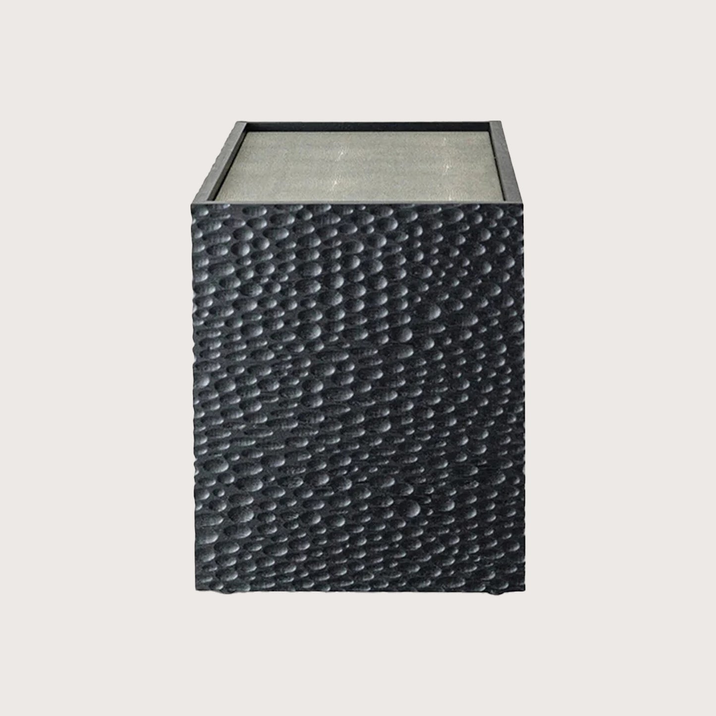 Andre Textured Timber Bedside Table - Brass Bedside Table Raffine