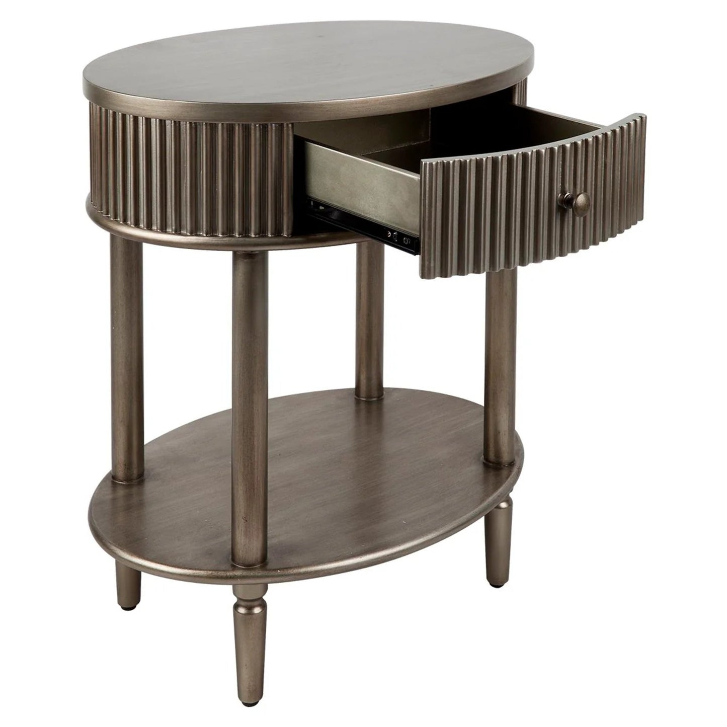 Arielle Oval Bedside Table - Antique Gold Bedside Table Cafe Lighting & Living