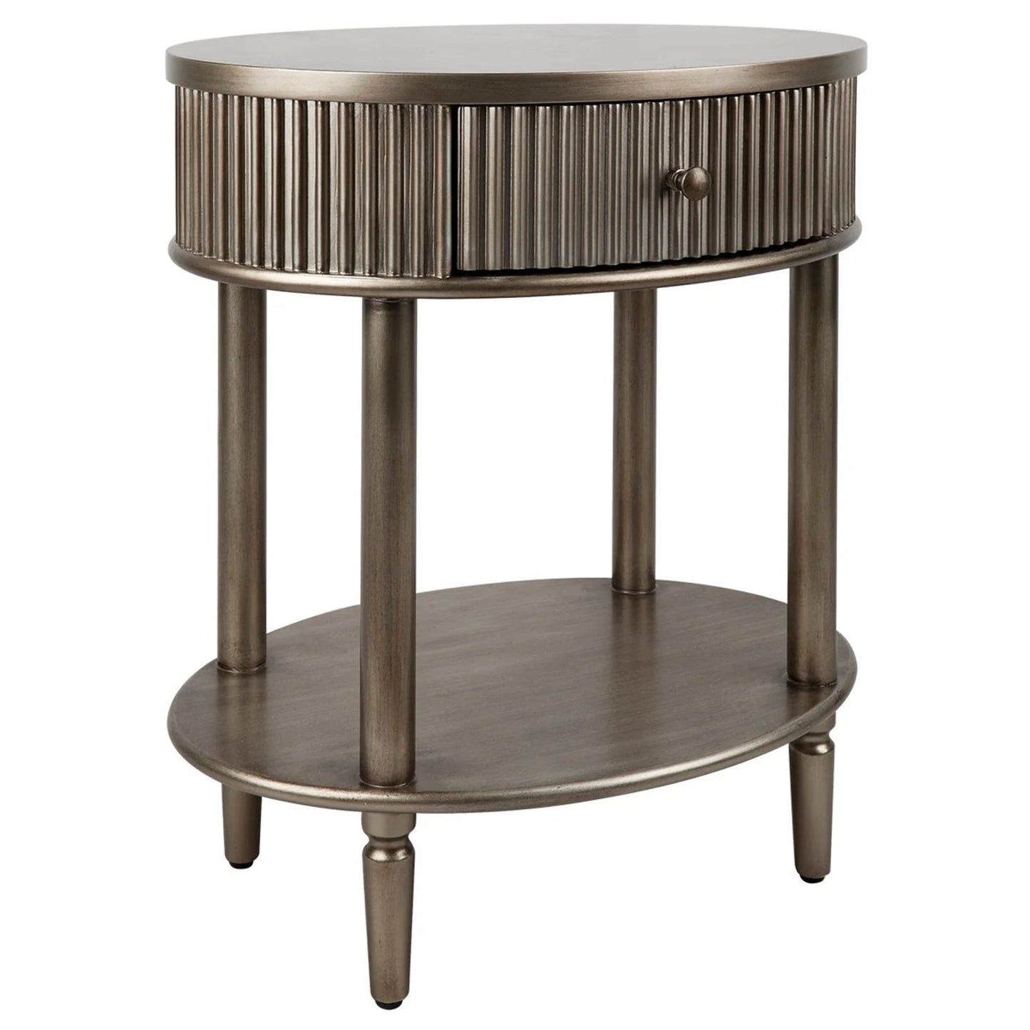 Arielle Oval Bedside Table - Antique Gold Bedside Table Cafe Lighting & Living