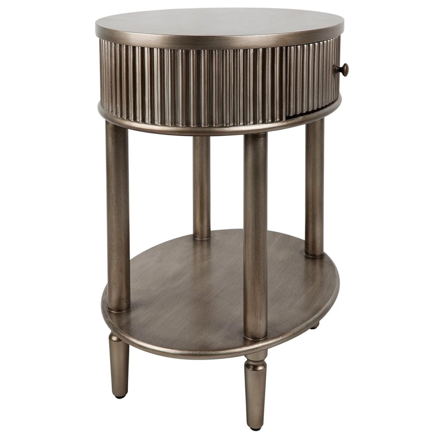 Arielle Oval Bedside Table - Antique Gold Bedside Table Cafe Lighting & Living