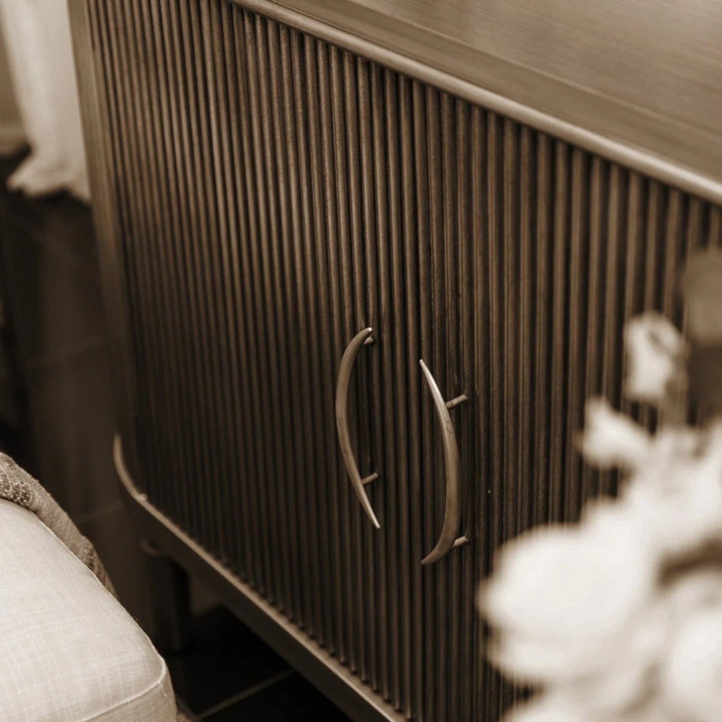 Arielle Ribbed Timber Buffet Table Buffet Table Cafe Lighting & Living