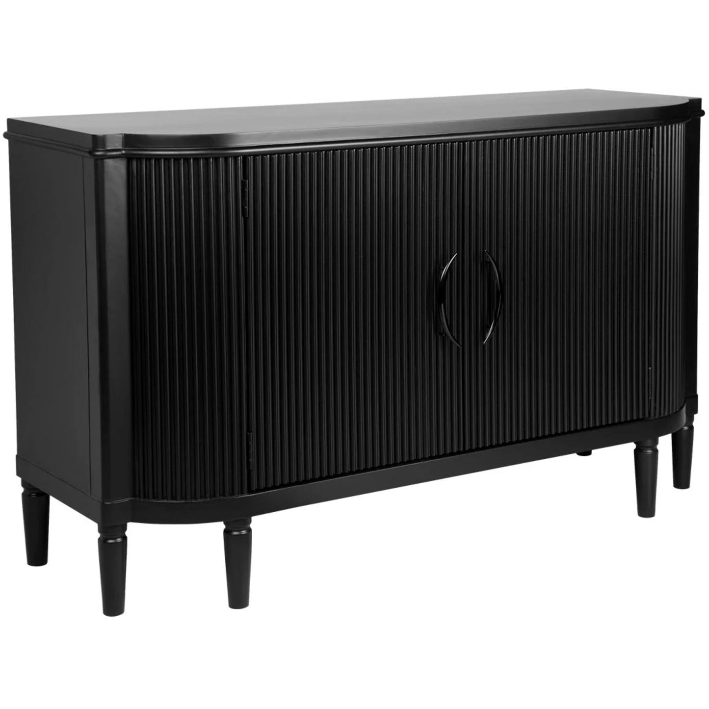 Arielle Ribbed Timber Buffet Table - Black Buffet Table Cafe Lighting & Living