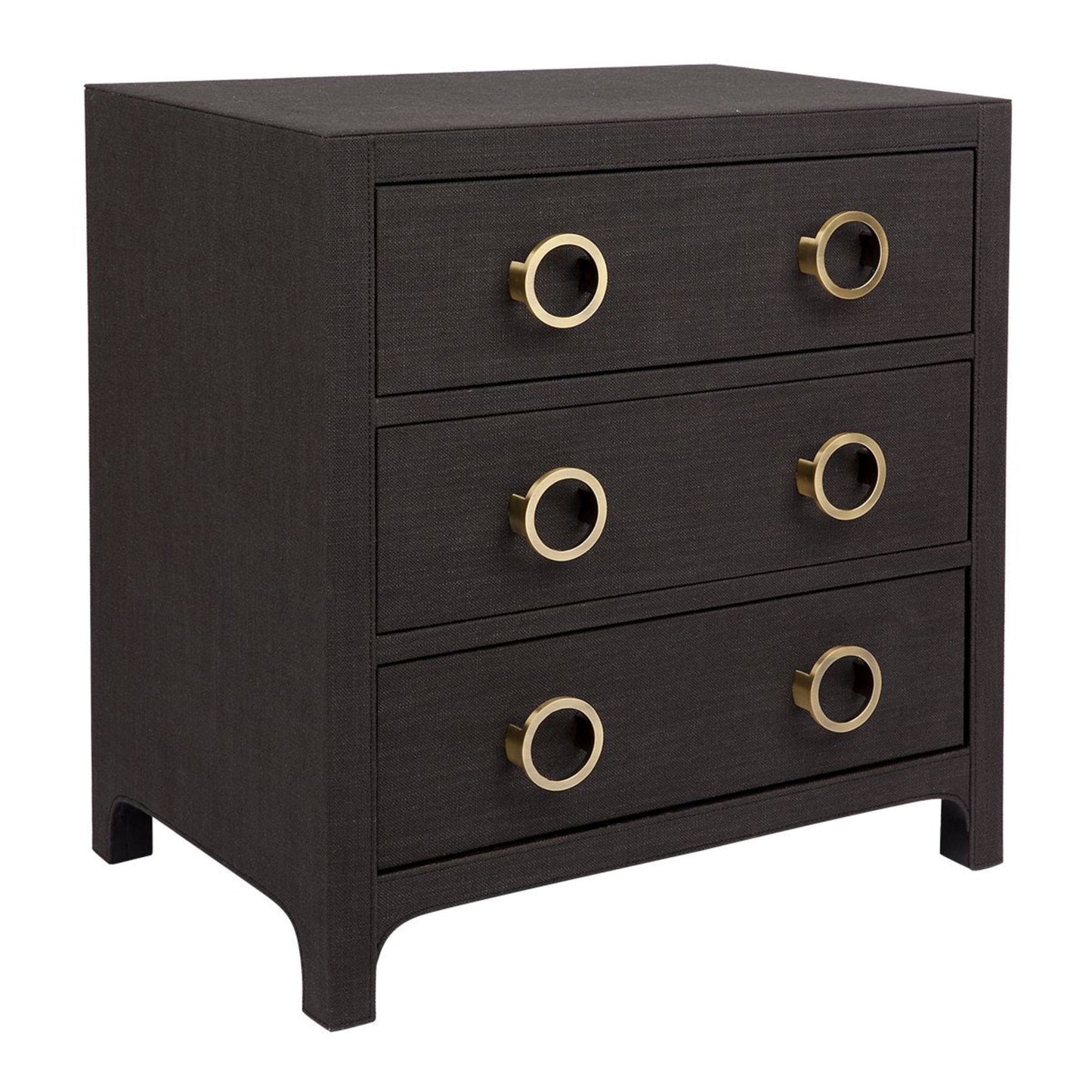 Astley Upholstered Linen Bedside Table - Charcoal Bedside Table Cafe Lighting & Living