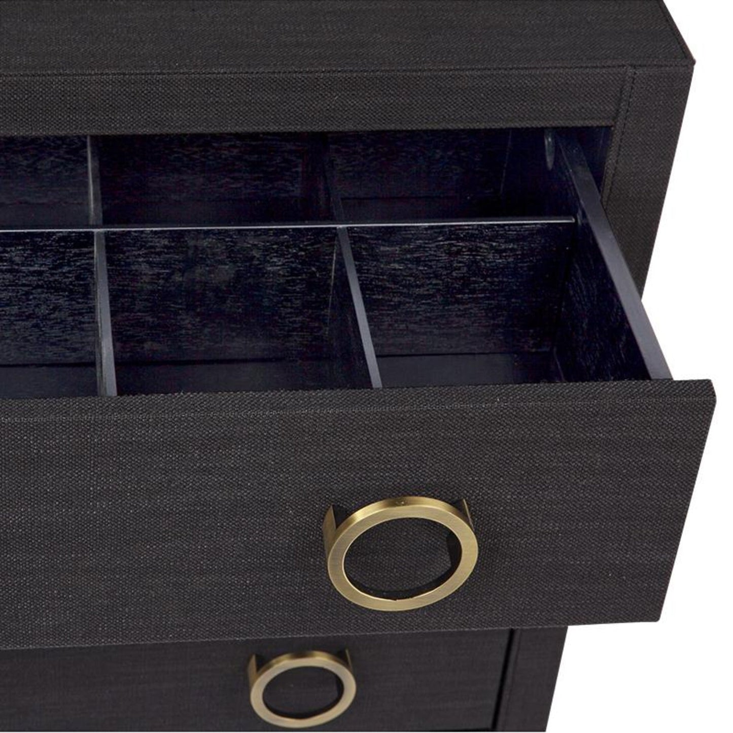 Astley Upholstered Linen Bedside Table - Charcoal Bedside Table Cafe Lighting & Living