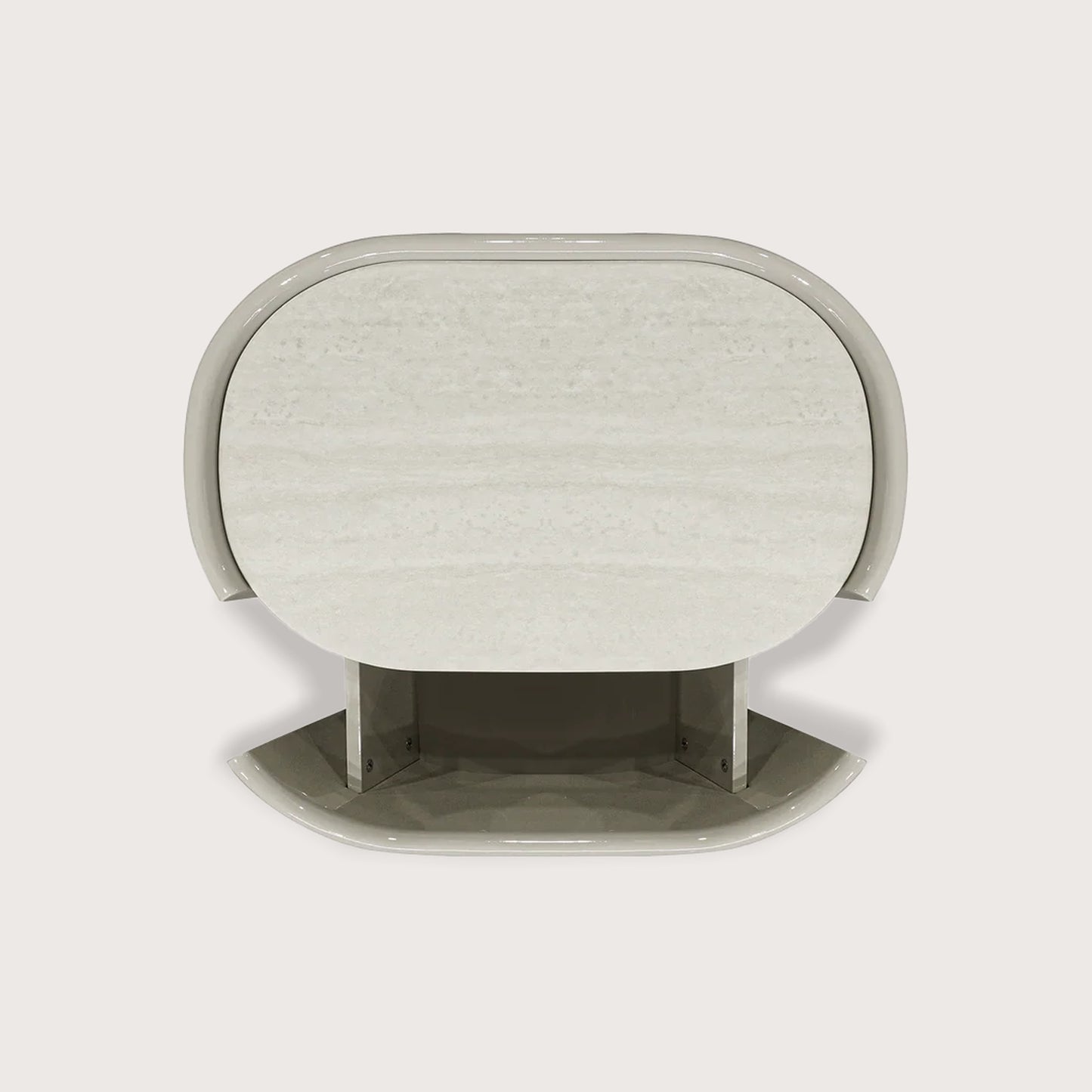 Axel Minimalist Marble Bedside Table - White Bedside Table Raffine