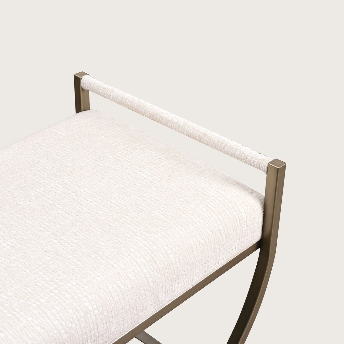Bloom Curved Metal Stool - Cream Stool Raffine
