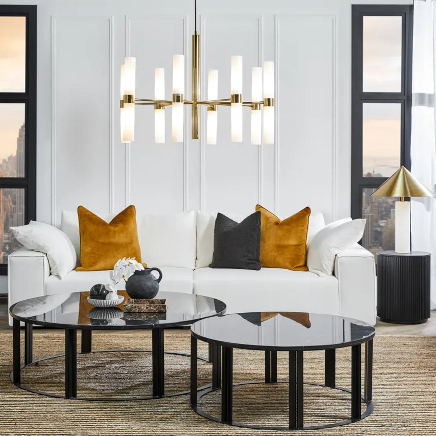 Bowie Marble Large Coffee Table - Black Coffee Table Cafe Lighting & Living