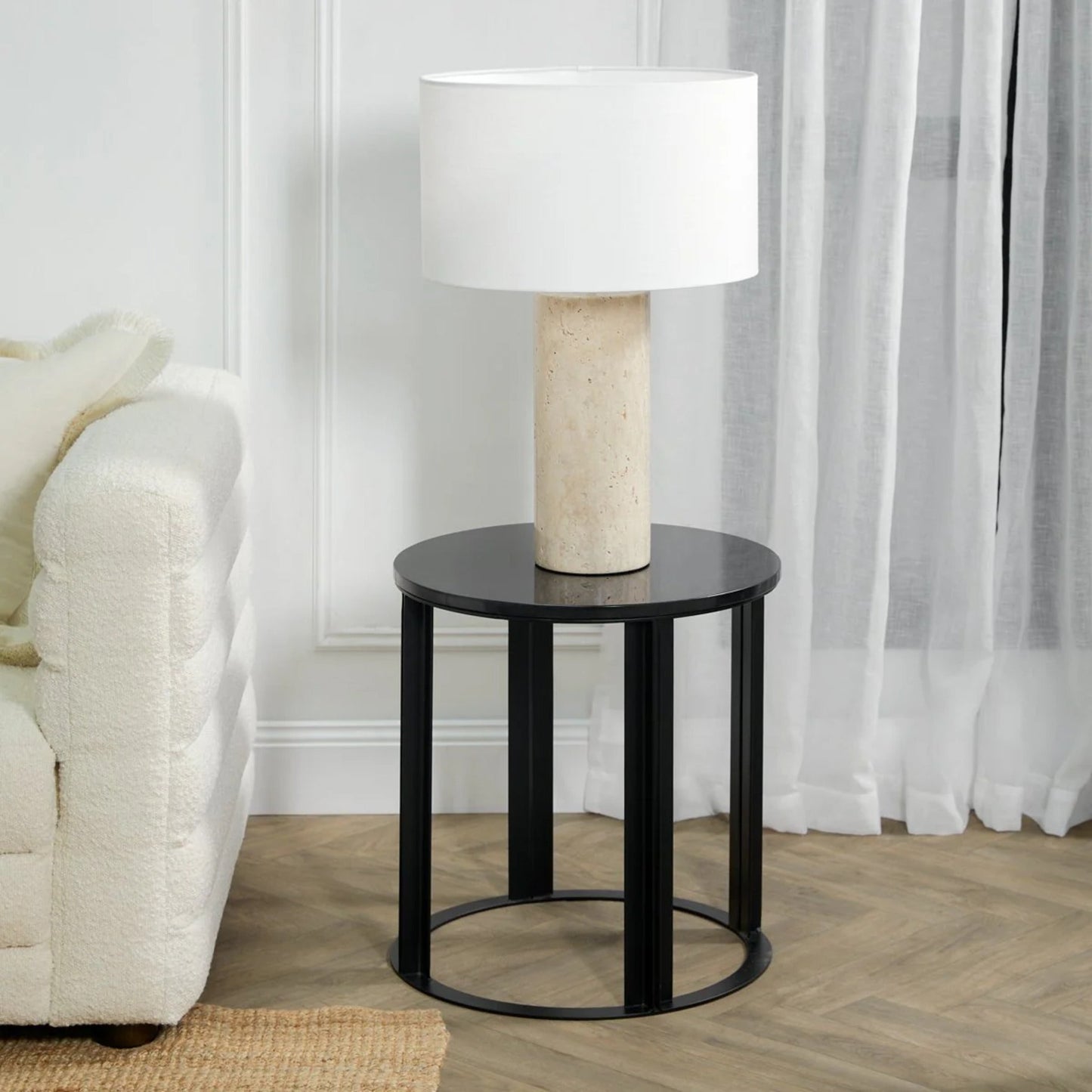 Bowie Marble Side Table - Black Side Table Cafe Lighting & Living