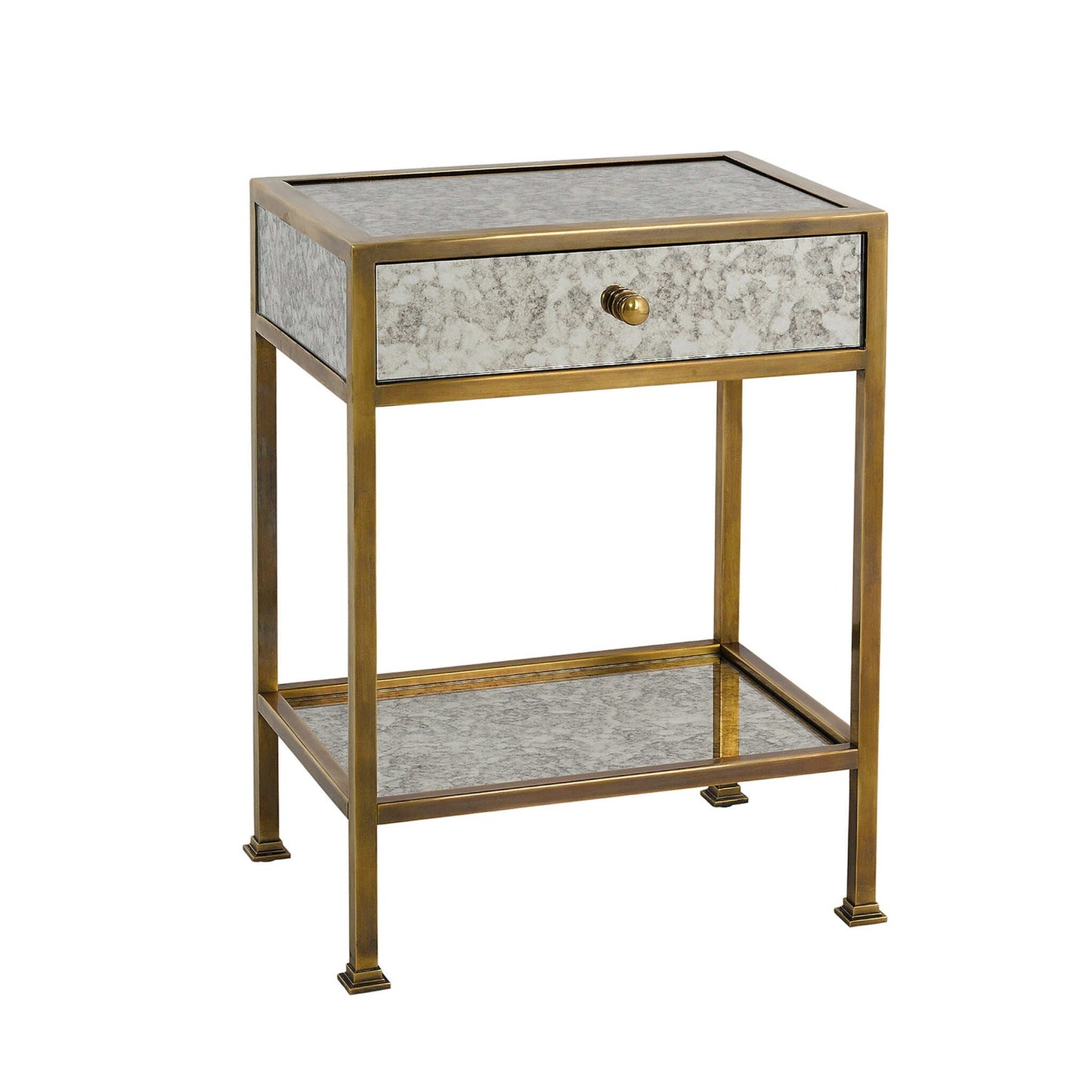 Briela Side Table - Antique Mirror & Brass Side Table Bloomingdales