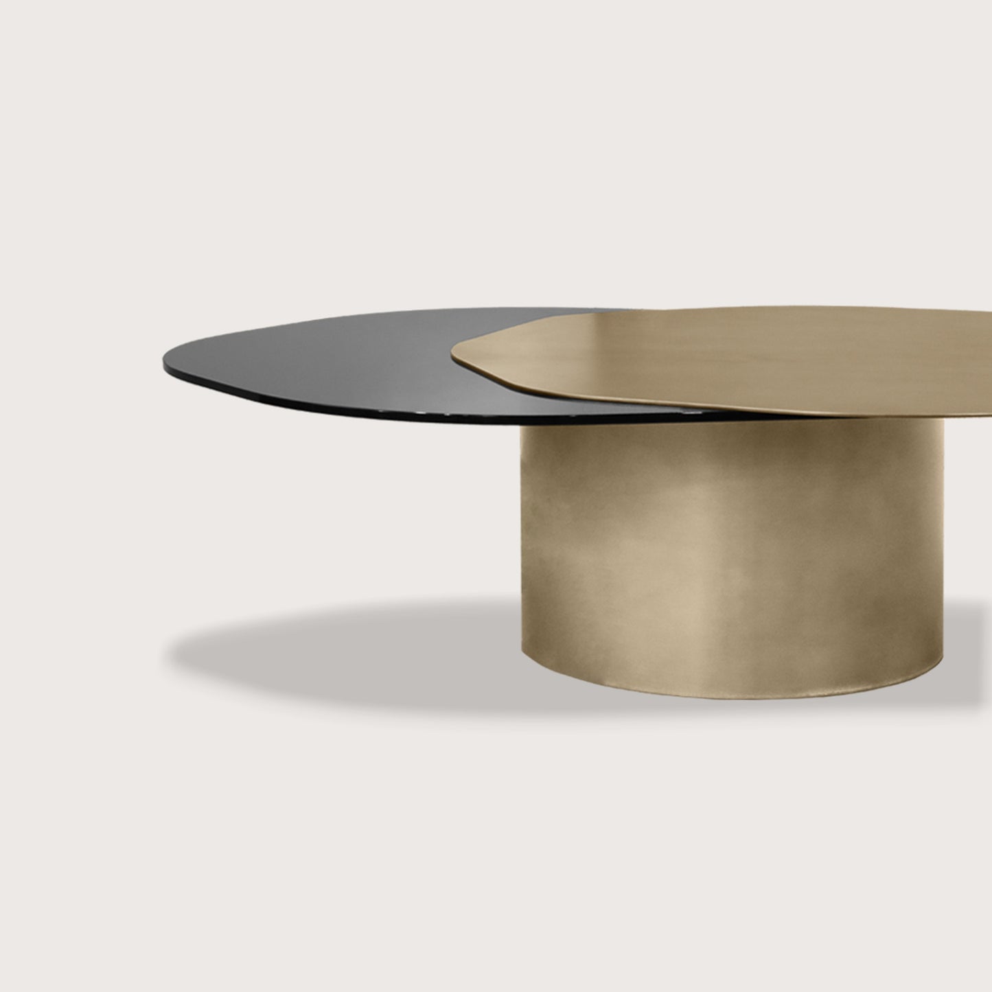 Carine Metal Coffee Table - Brass Coffee Table Raffine