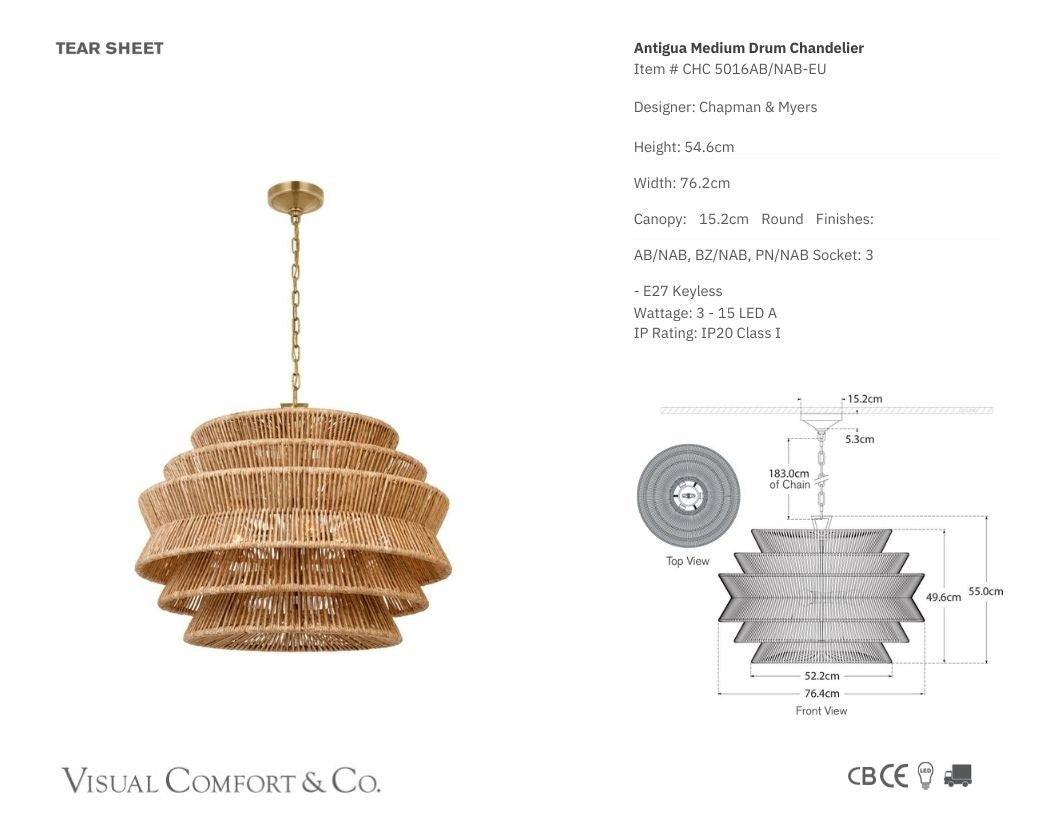 Chapman & Myers Antigua Medium Antique Brass Drum Chandelier Pendant Light Bloomingdales Lighting