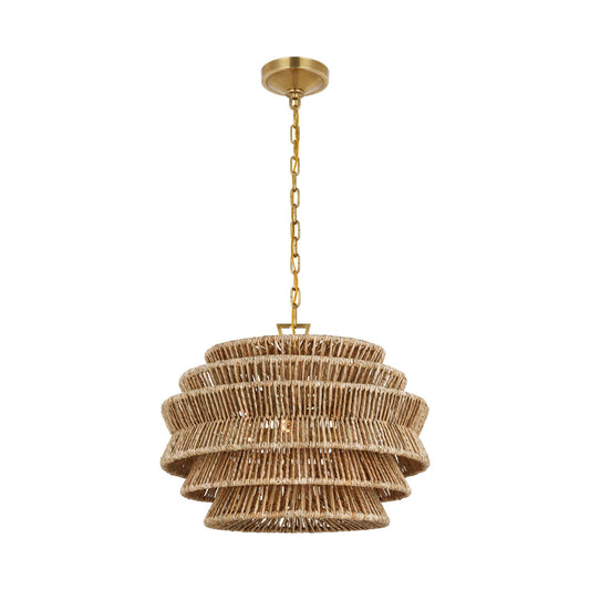 Chapman & Myers Antigua Small Antique Brass Drum Chandelier Pendant Light Bloomingdales Lighting Small