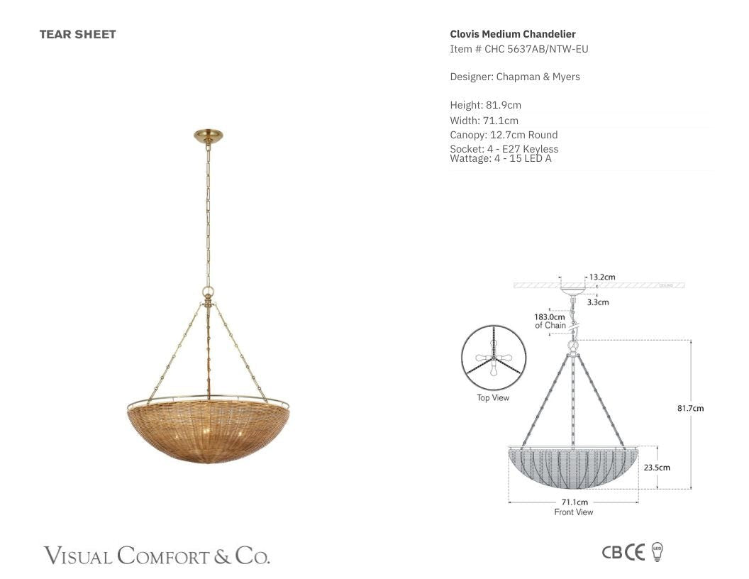 Chapman & Myers Clovis Medium Antique Brass Chandelier Pendant Light Bloomingdales Lighting