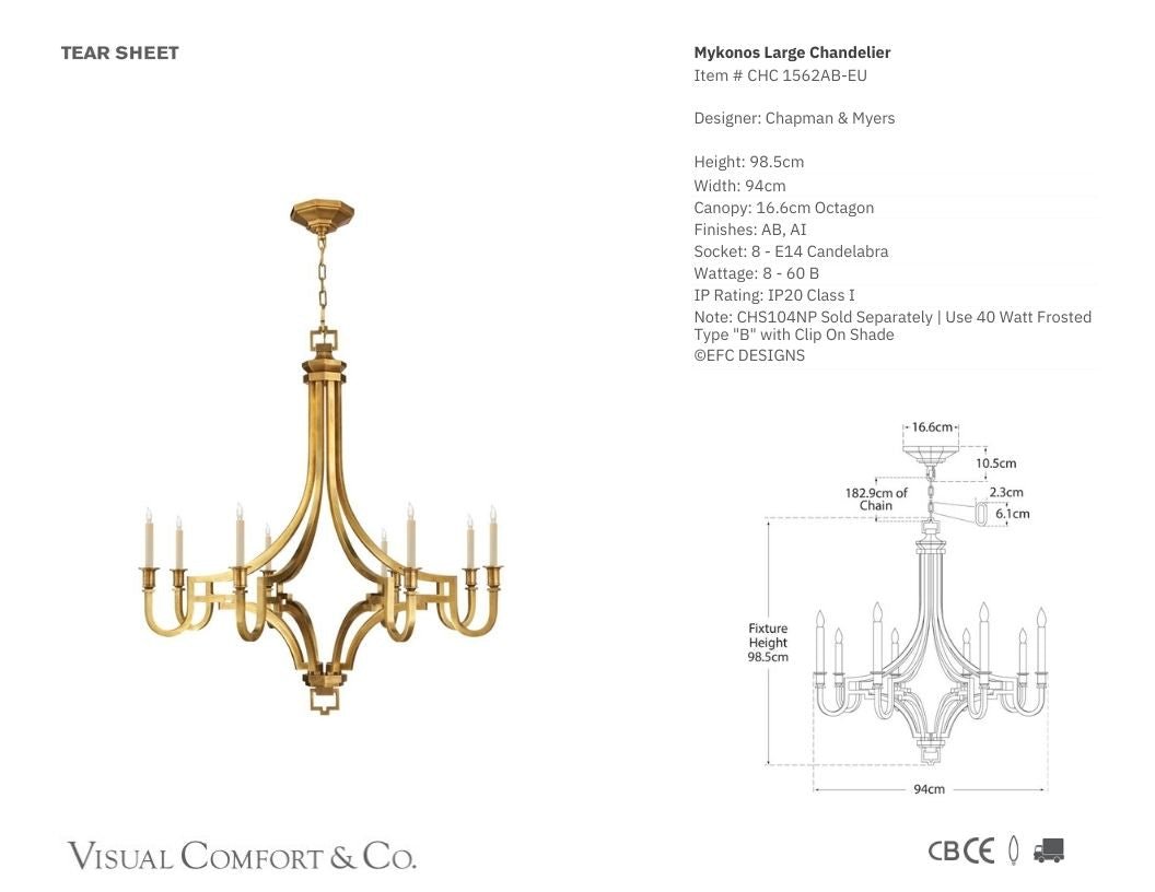 Chapman & Myers Mykonos Large Brass Chandelier Pendant Light Bloomingdales Lighting