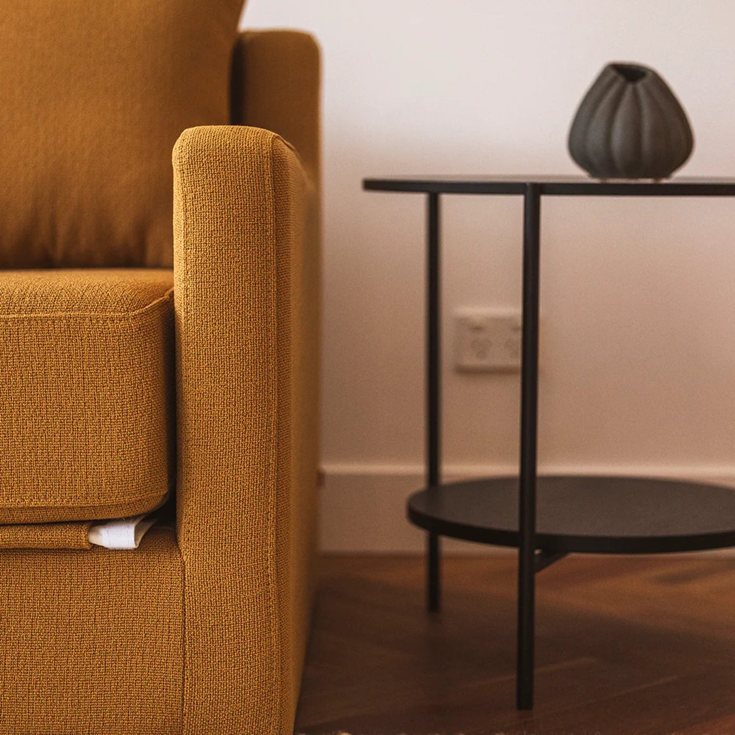 Chester Round Glass Side Table - Black Side Table M+Co Living