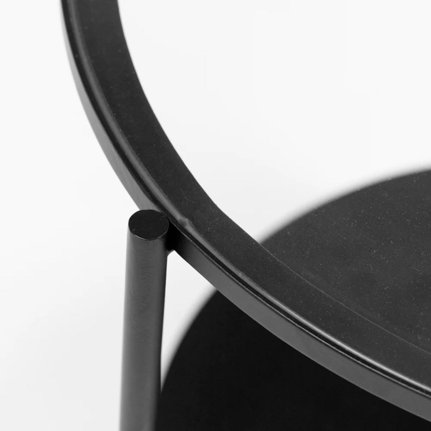Chester Round Glass Side Table - Black Side Table M+Co Living