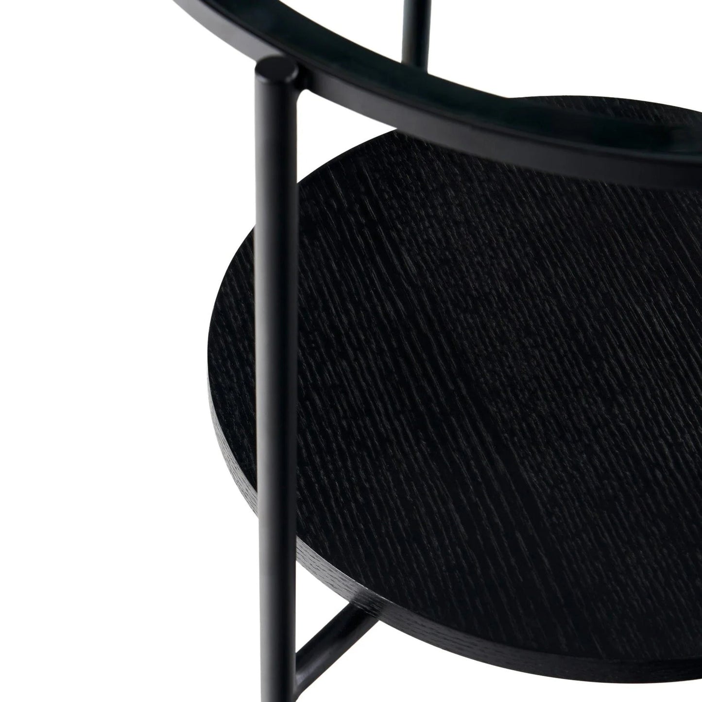 Chester Round Glass Side Table - Black Side Table M+Co Living