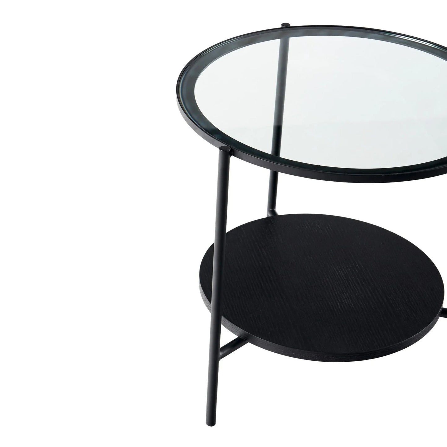 Chester Round Glass Side Table - Black Side Table M+Co Living
