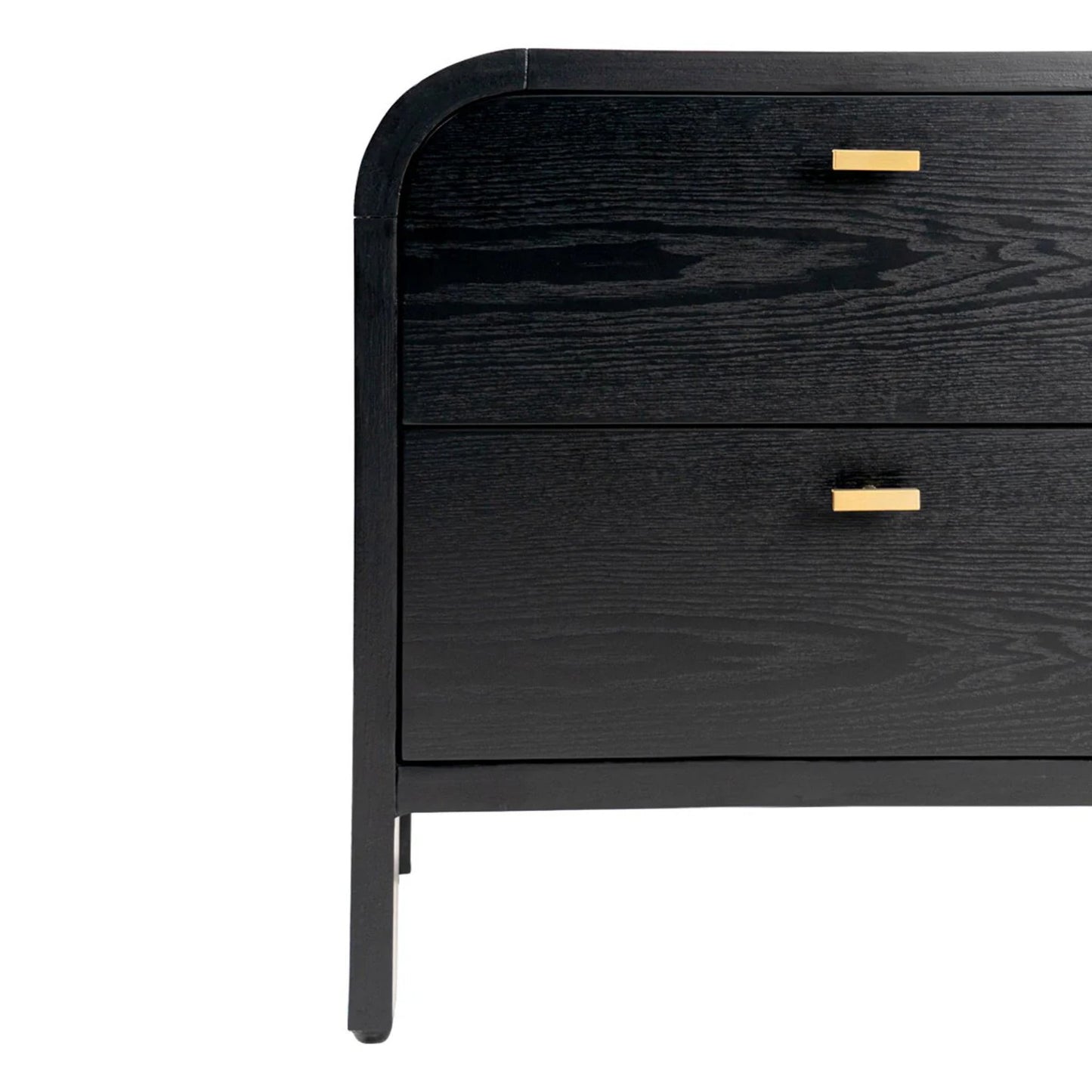 Chisholm Oak Wood Bedside Table - Black Bedside Table Cafe Lighting & Living