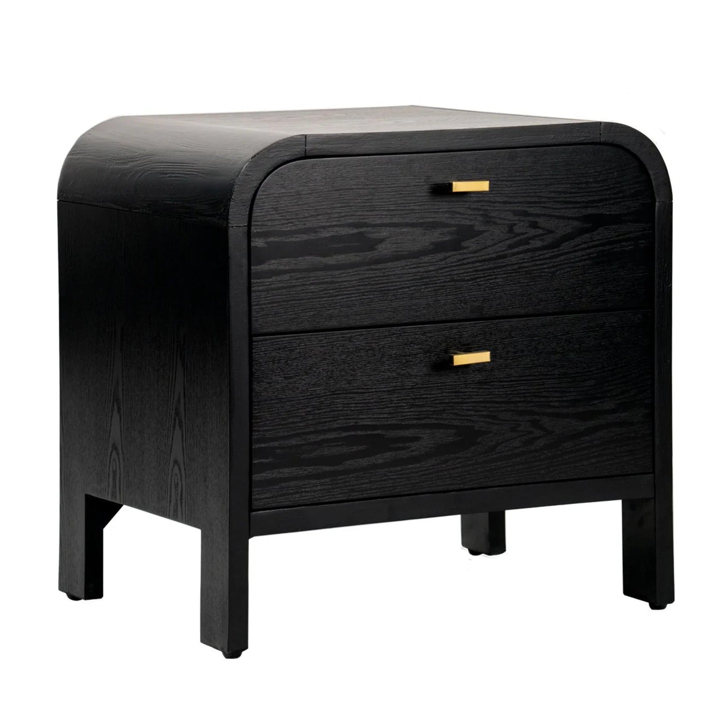 Chisholm Oak Wood Bedside Table - Black Bedside Table Cafe Lighting & Living