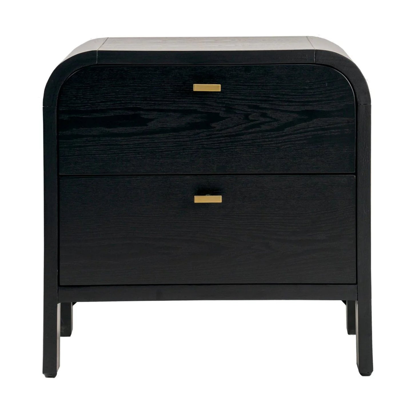 Chisholm Oak Wood Bedside Table - Black Bedside Table Cafe Lighting & Living Black
