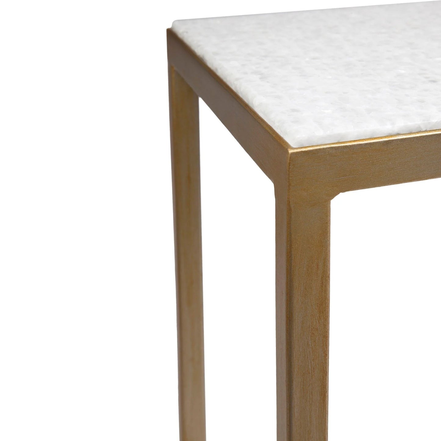 Chloe Slim Large Stone Console Table - Antique Gold Console Table Cafe Lighting & Living