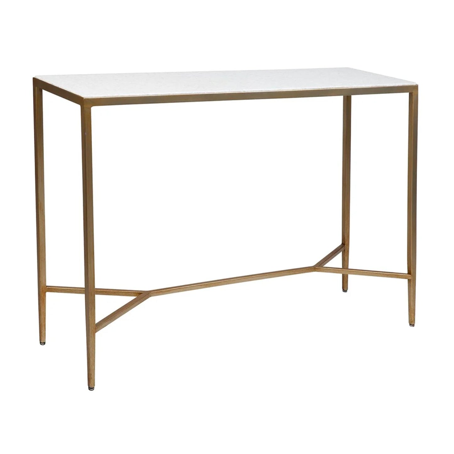 Chloe Slim Large Stone Console Table - Antique Gold Console Table Cafe Lighting & Living