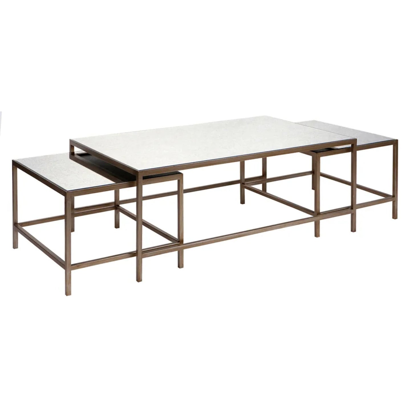 Cocktail Glass Nesting Coffee Table - Antique Gold Coffee Table Cafe Lighting & Living Mirror
